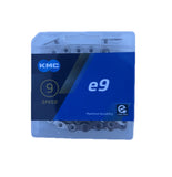 E-Bike Chain KMC e9 - Max. Durability, for 9 Speed, 136 Links, 1/2"x11/128"