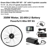 E-Bike DIY Kit - convert 26" mountain bike to EBike, 36V 350W,10.4Ah, Throttle