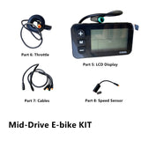 Mid-Drive E-Bike KIT - High Torque 48V 350W Motor 90Nm, 10.4Ah LG Battery